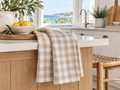 French Linen Tea Towel | Bondi Sand Gingham