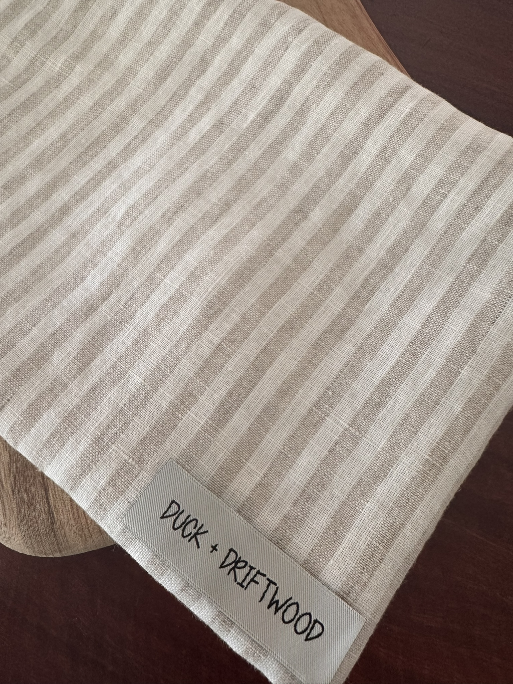 French Linen Tea Towel | Bondi Sand Stripes
